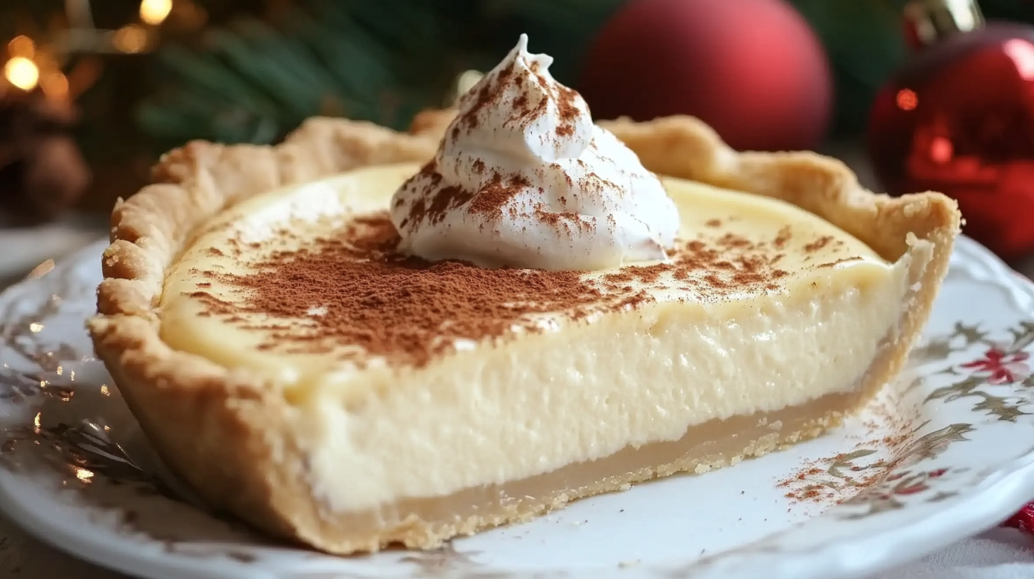 Christmas Eve Cinnamon-Vanilla Creamy Custard Pie