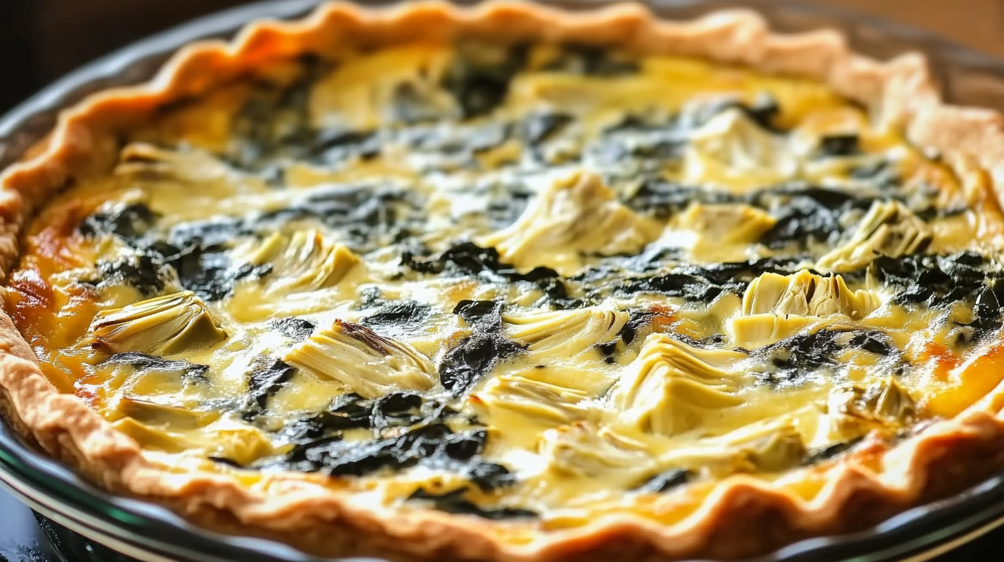 Spinach, Artichoke, and Parmesan Crustless Quiche