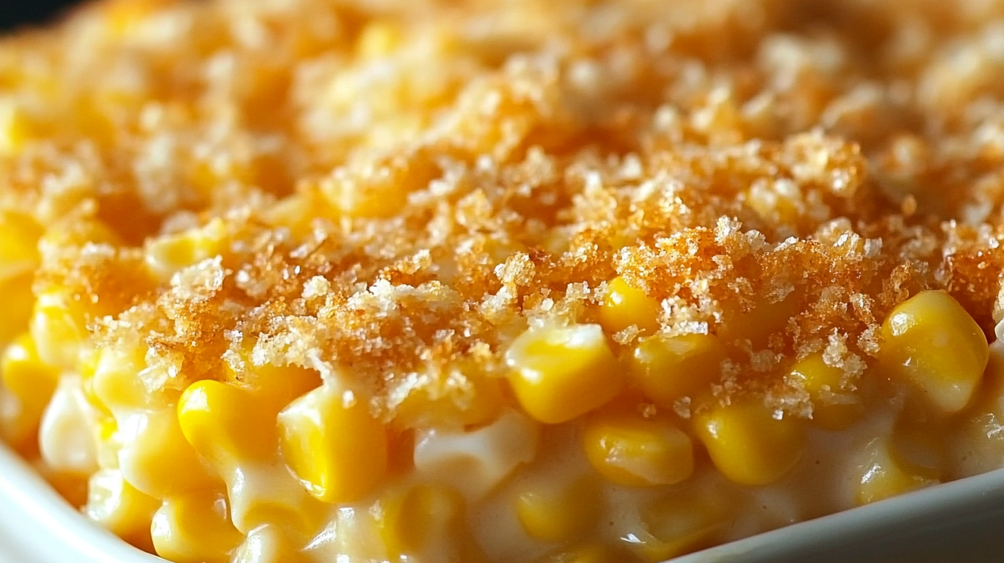 Honey-Glazed Corn Casserole with a Crispy Parmesan Crust