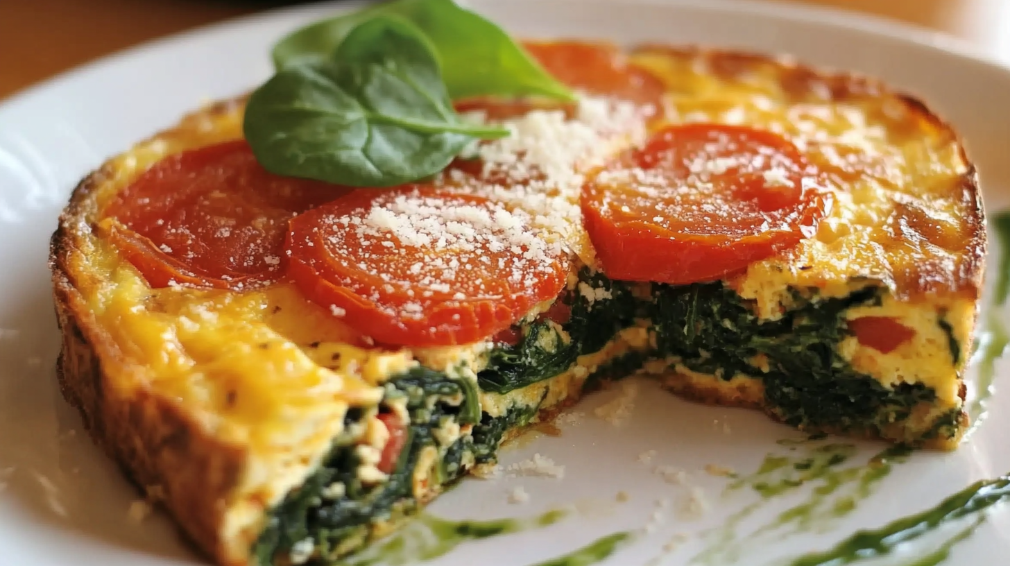 Spinach and Tomato Frittata with Parmesan