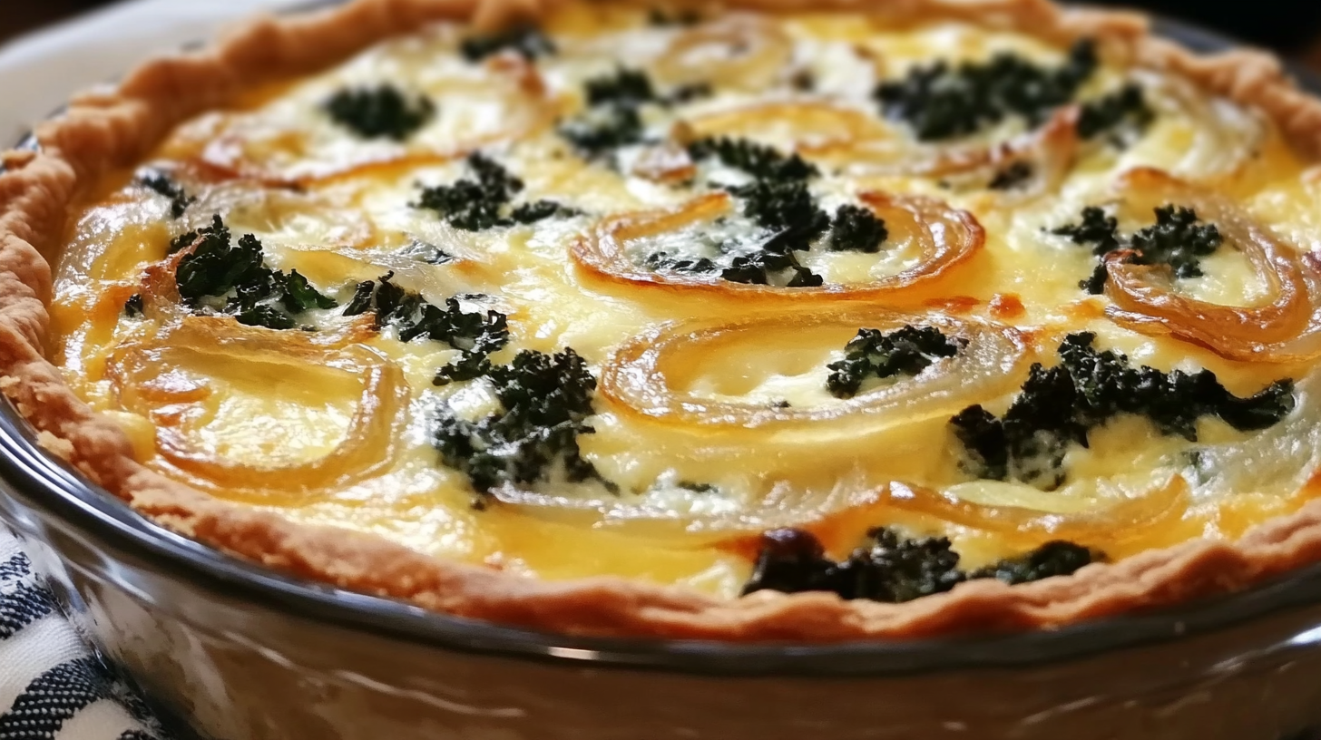 Kale and Caramelized Onion Crustless Quiche
