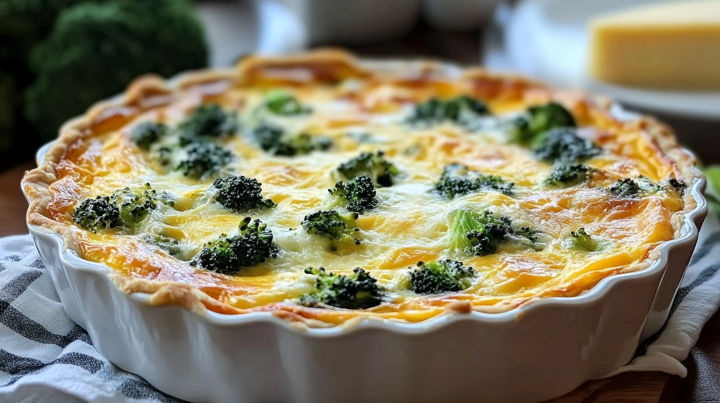 Crustless Broccoli and Cheddar Quiche