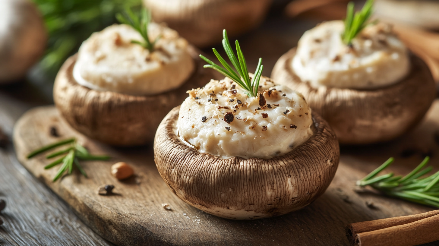 Baked Creamy Crab-Stuffed Mushrooms