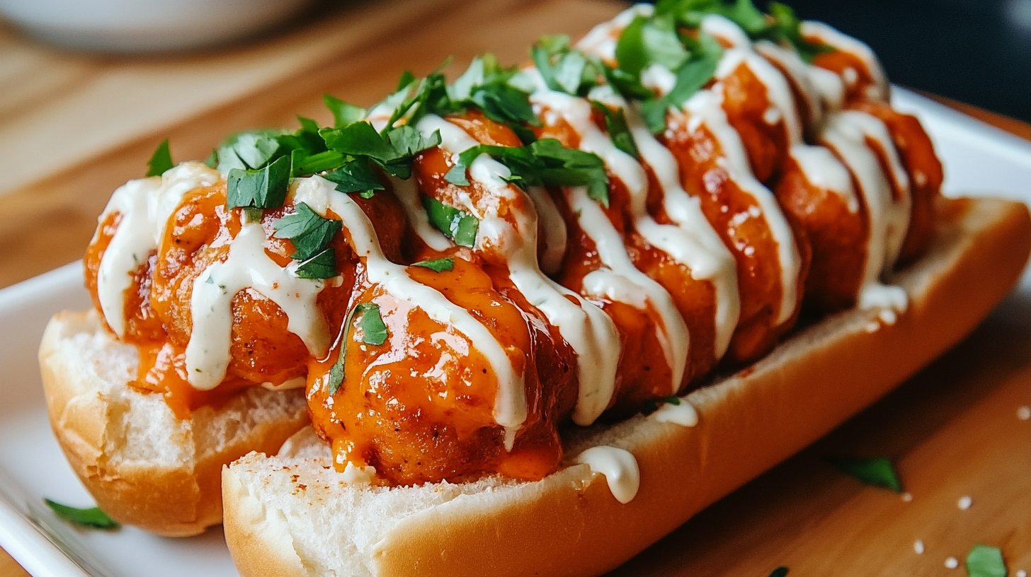 Buffalo Chicken Meatball Subs recipe