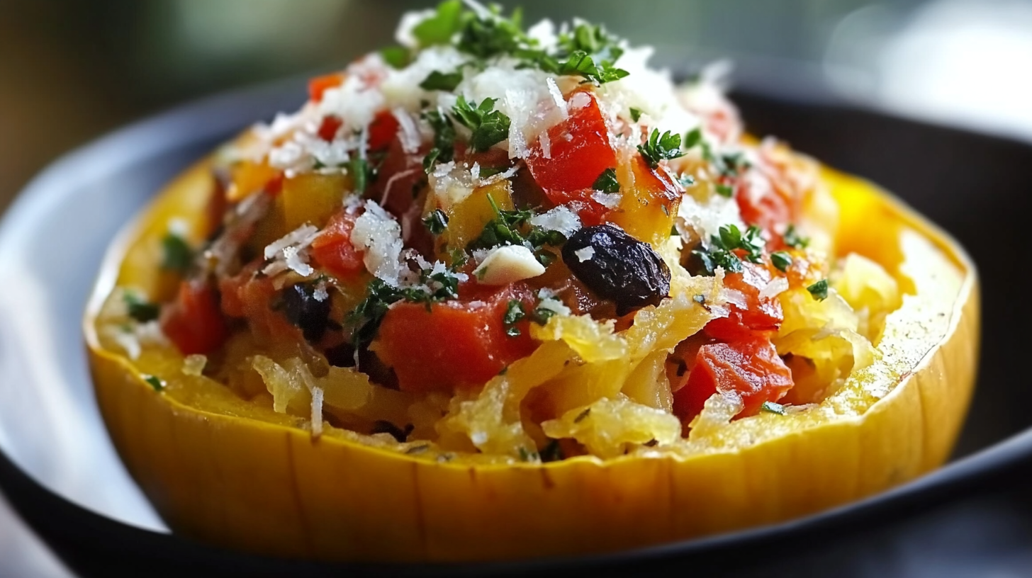 Mediterranean Vegetable-Stuffed Spaghetti Squash