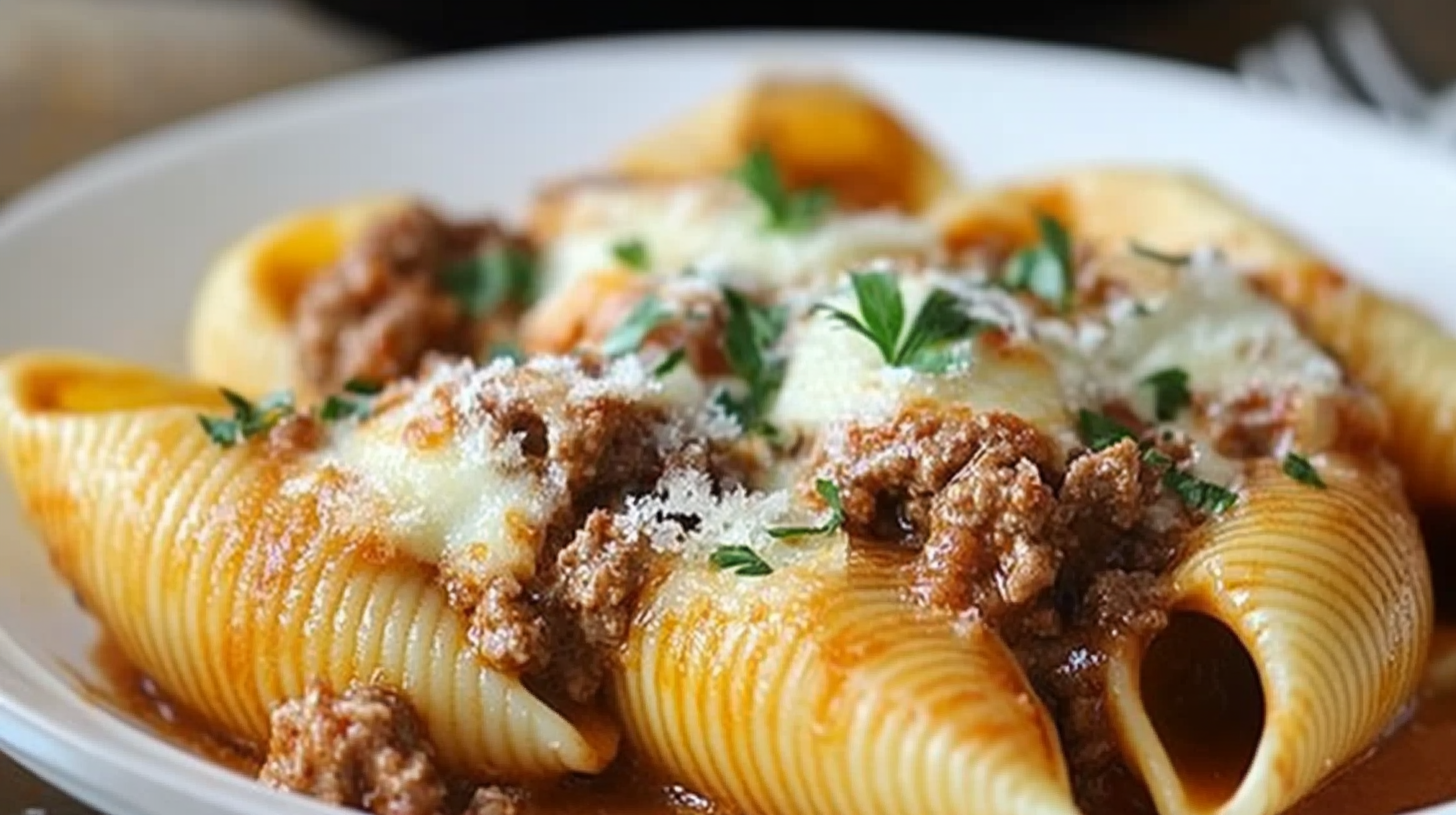 Creamy Ricotta Beef Stuffed Shells Pasta