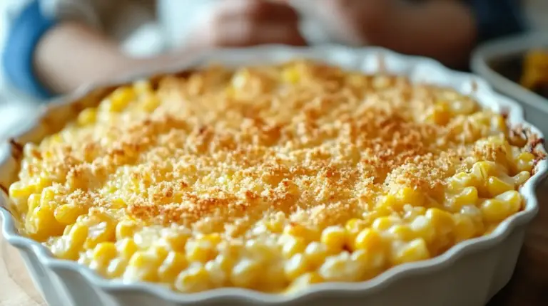 Honey-Glazed Corn Casserole with a Crispy Parmesan Crust