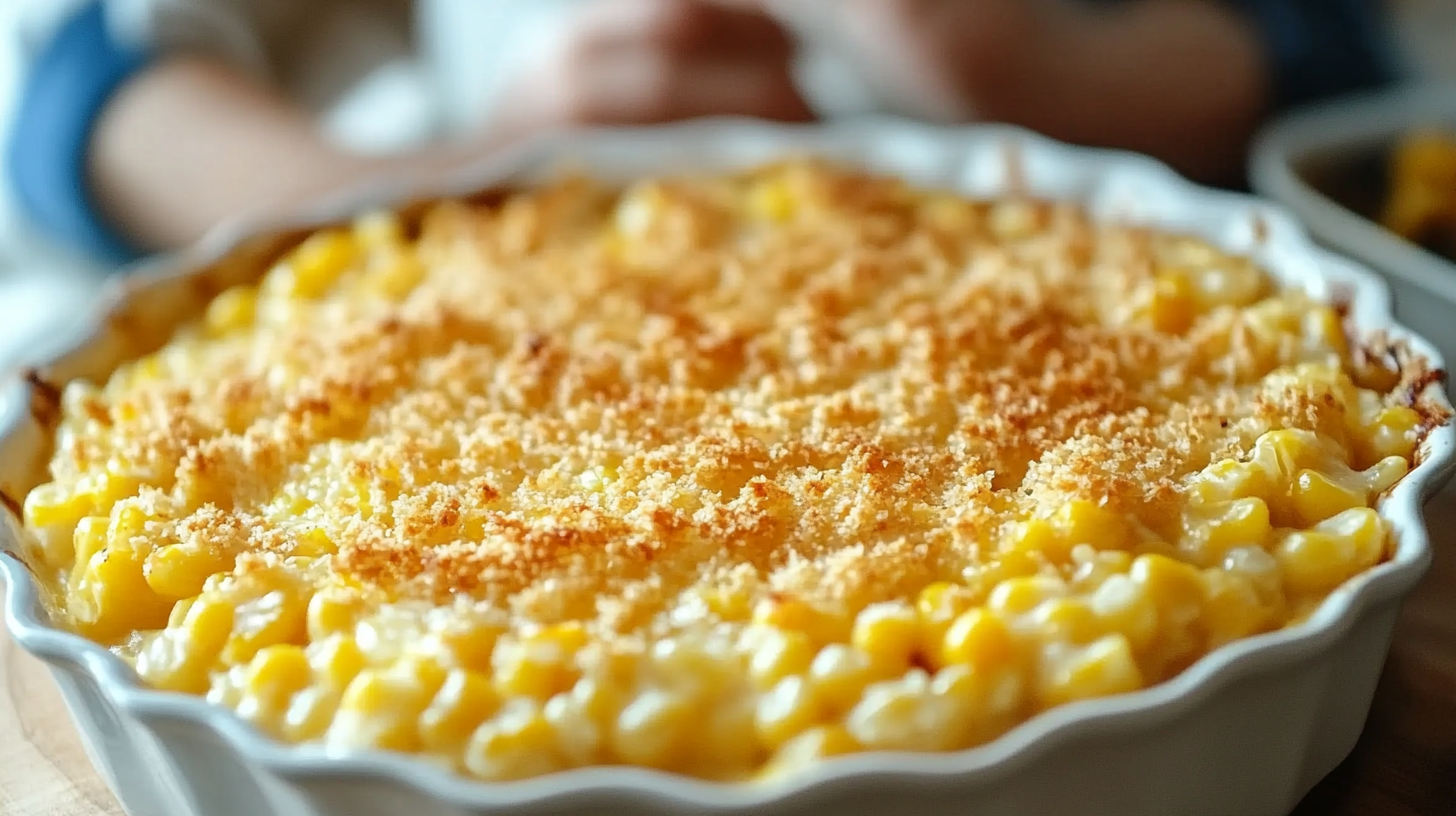 Honey-Glazed Corn Casserole with a Crispy Parmesan Crust