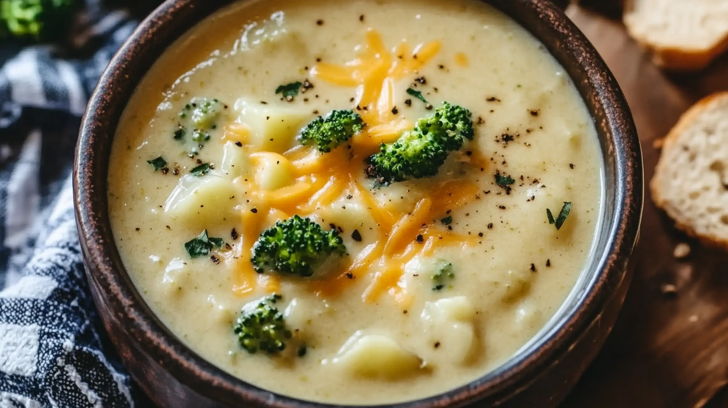 Crock Pot Potato Broccoli Cheddar Soup