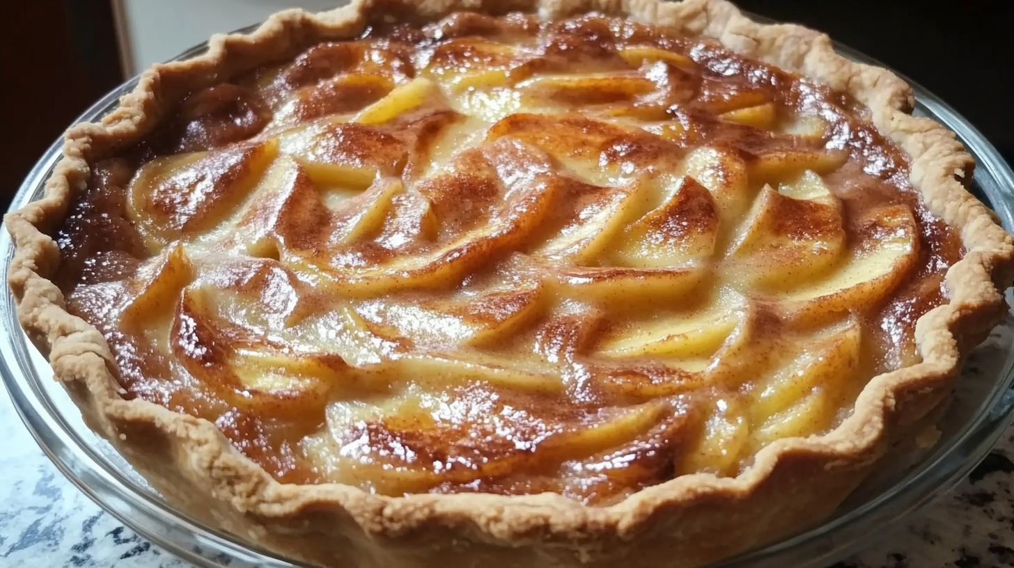 Caramelized Apple Cinnamon Custard Pie