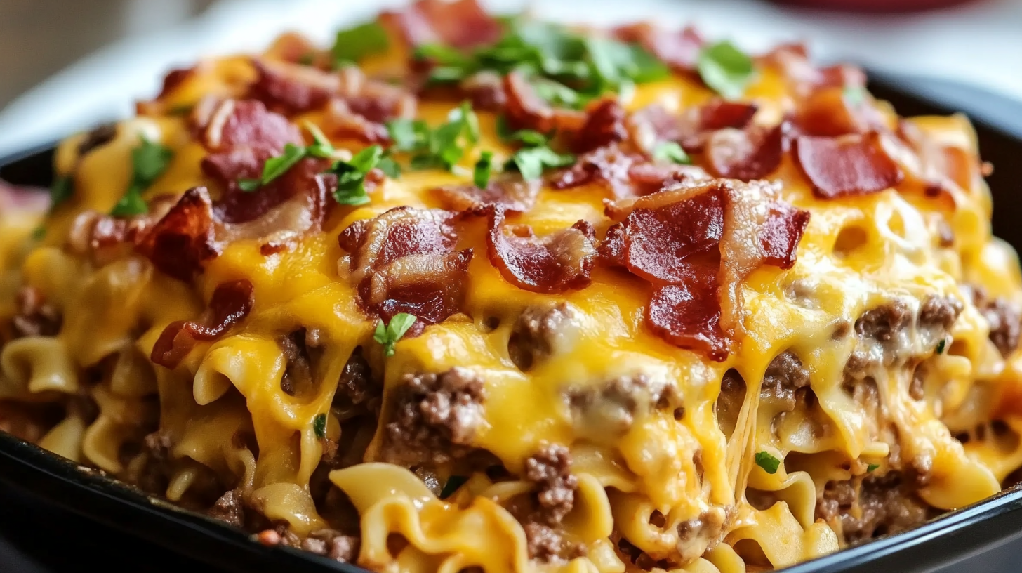 Bacon Cheeseburger Noodle Bake