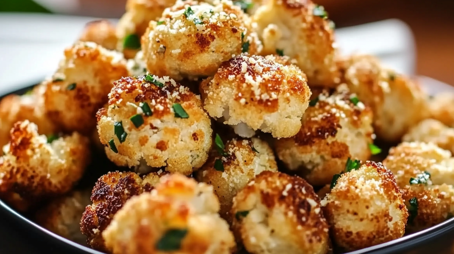 Garlic Parmesan Roasted Cauliflower Bites