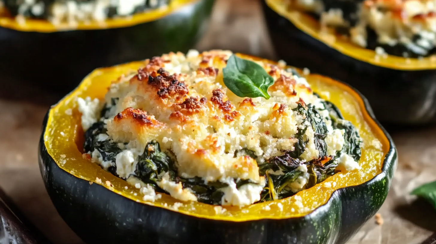 Stuffed Acorn Squash with Spinach and Ricotta