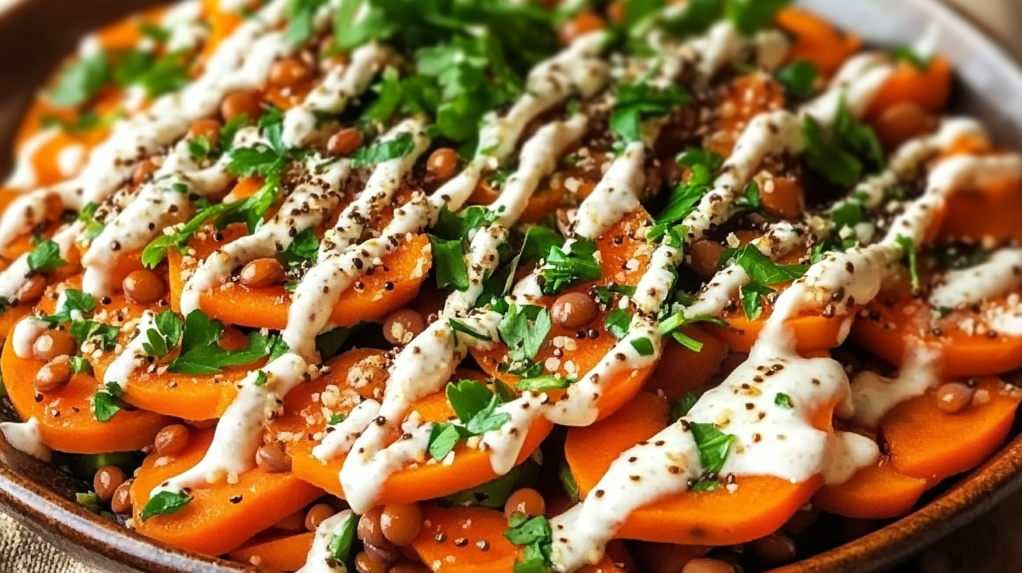 Honey-Glazed Carrot and Lentil Salad with Tahini Dressing