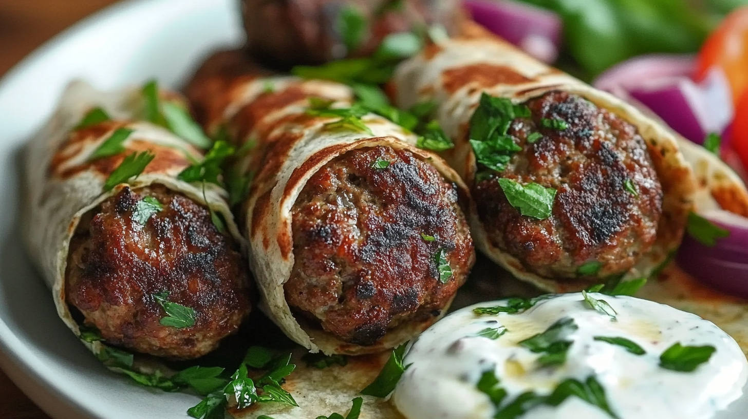 Mediterranean Lamb Kofta Wraps with Yogurt Sauce