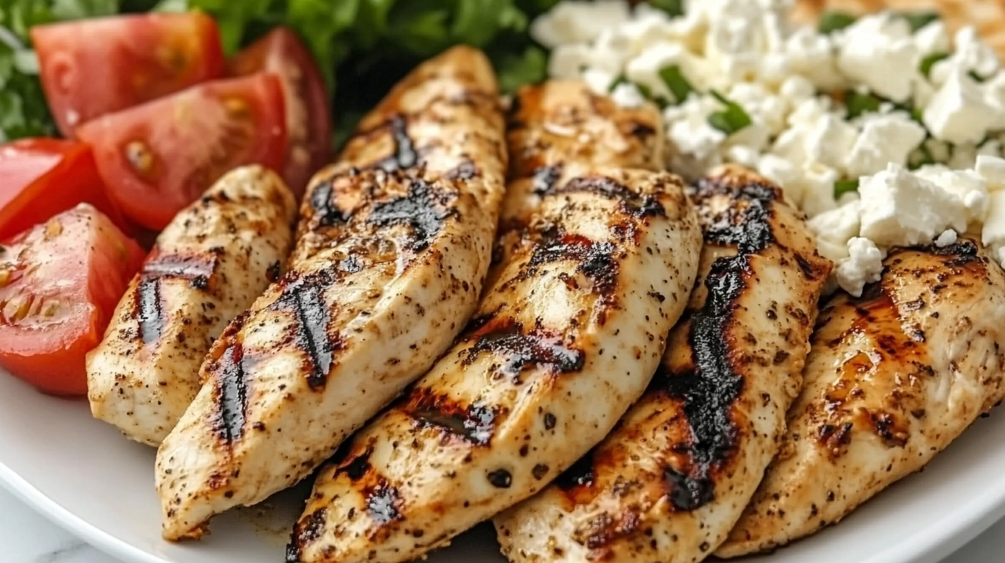 Mediterranean Grilled Chicken with Pita and Feta