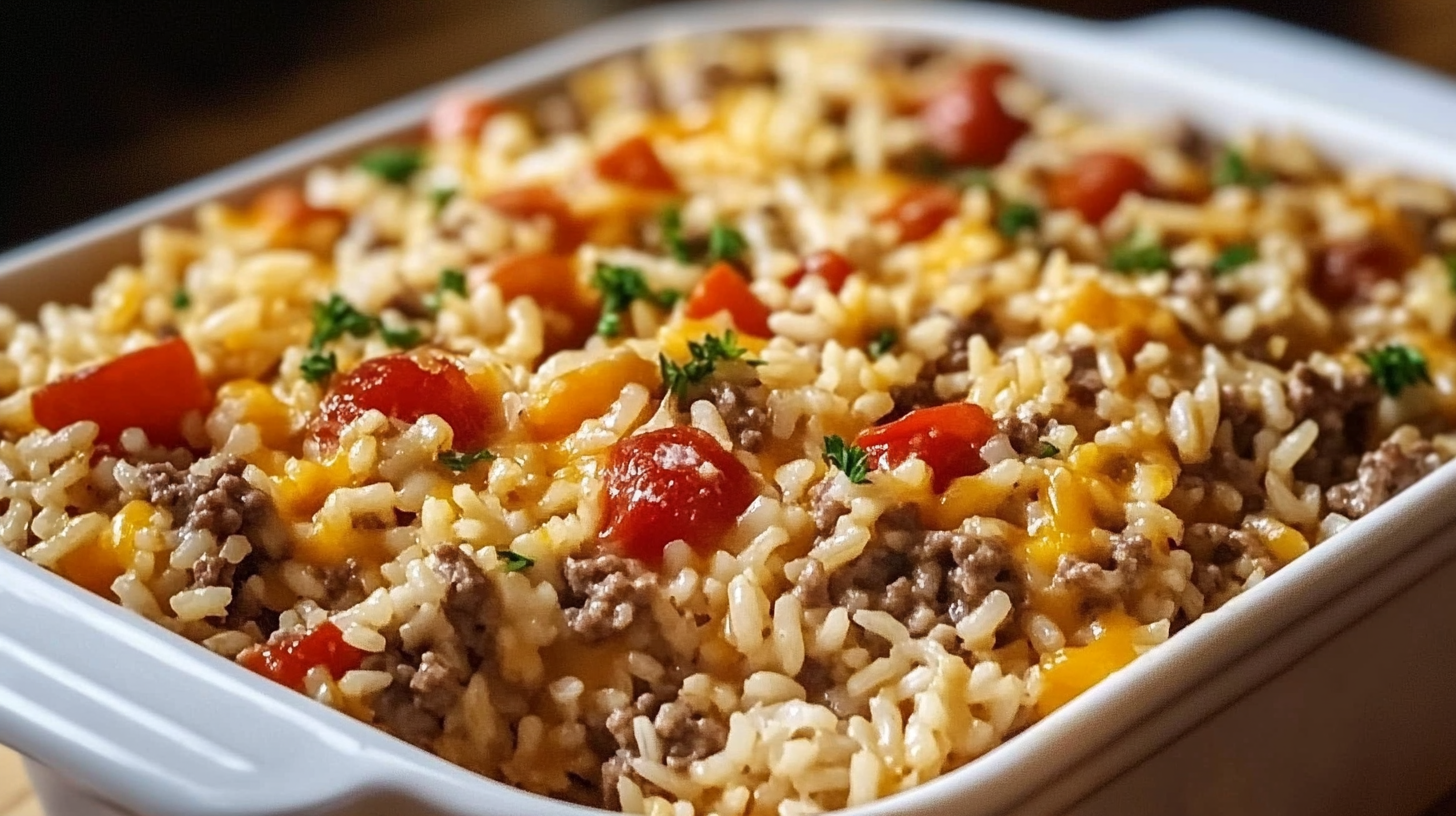 Easy Hamburger Rice Casserole