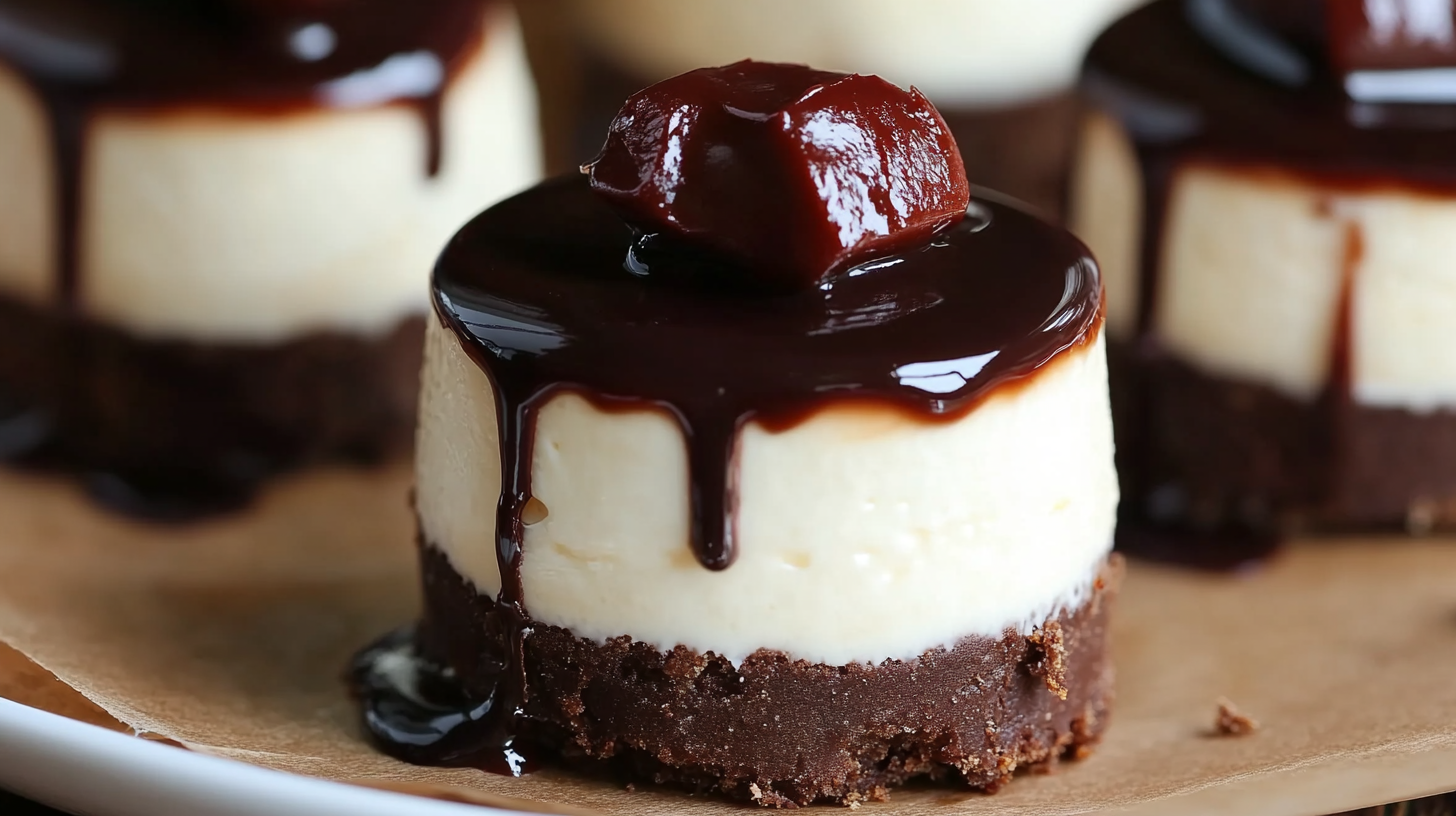 Baileys Irish Cream Cheesecake Shots with Chocolate Ganache