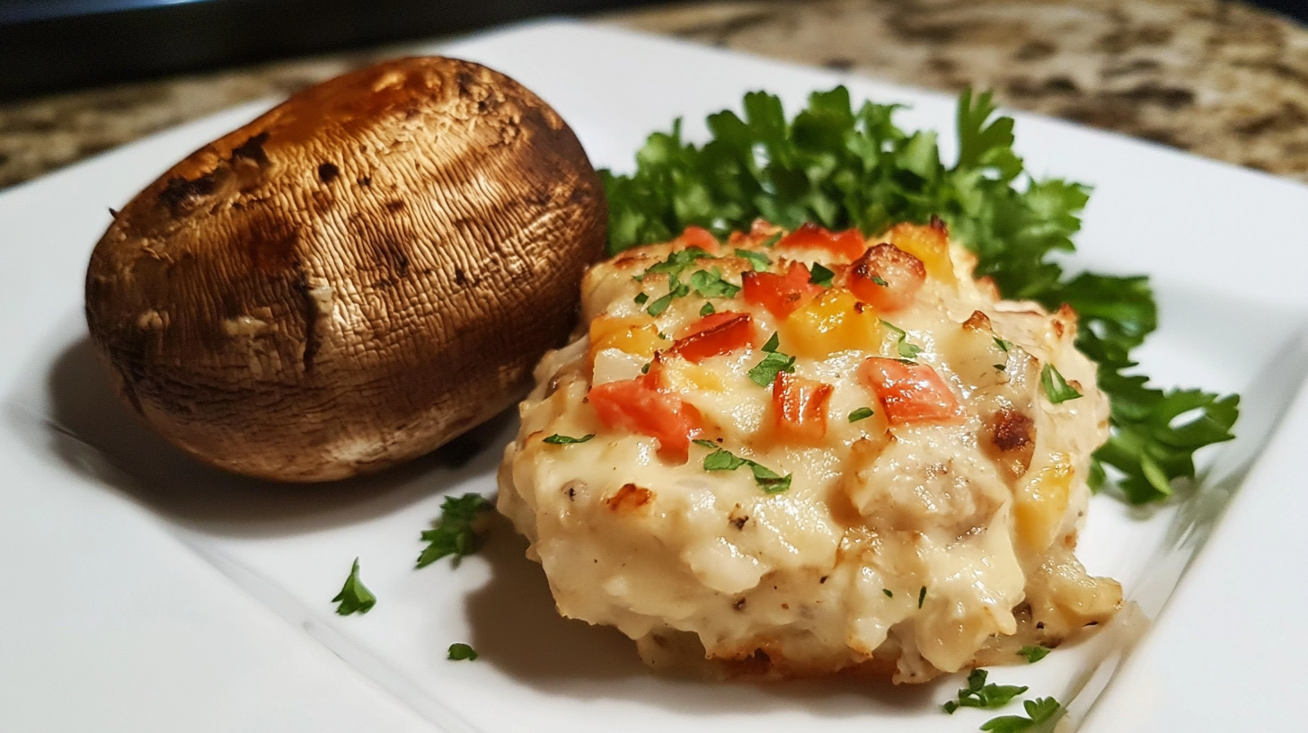 Baked Creamy Crab-Stuffed Mushrooms