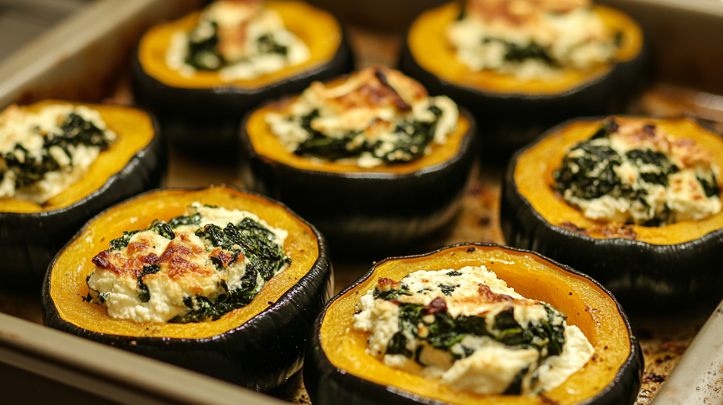 Stuffed Acorn Squash with Spinach and Ricotta