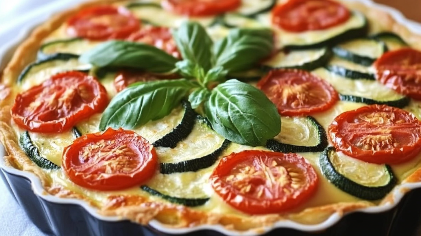 Zucchini, Tomato, and Basil Crustless Quiche