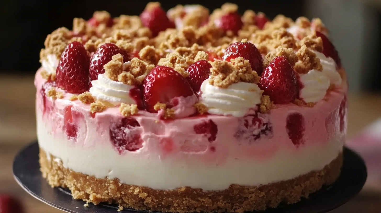 Berrylicious Strawberry Crunch Cheesecake