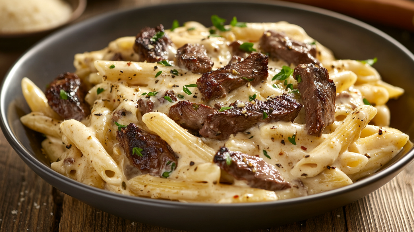 Cajun Venison Pasta with Fire-Roasted Garlic Alfredo Sauce Recipe