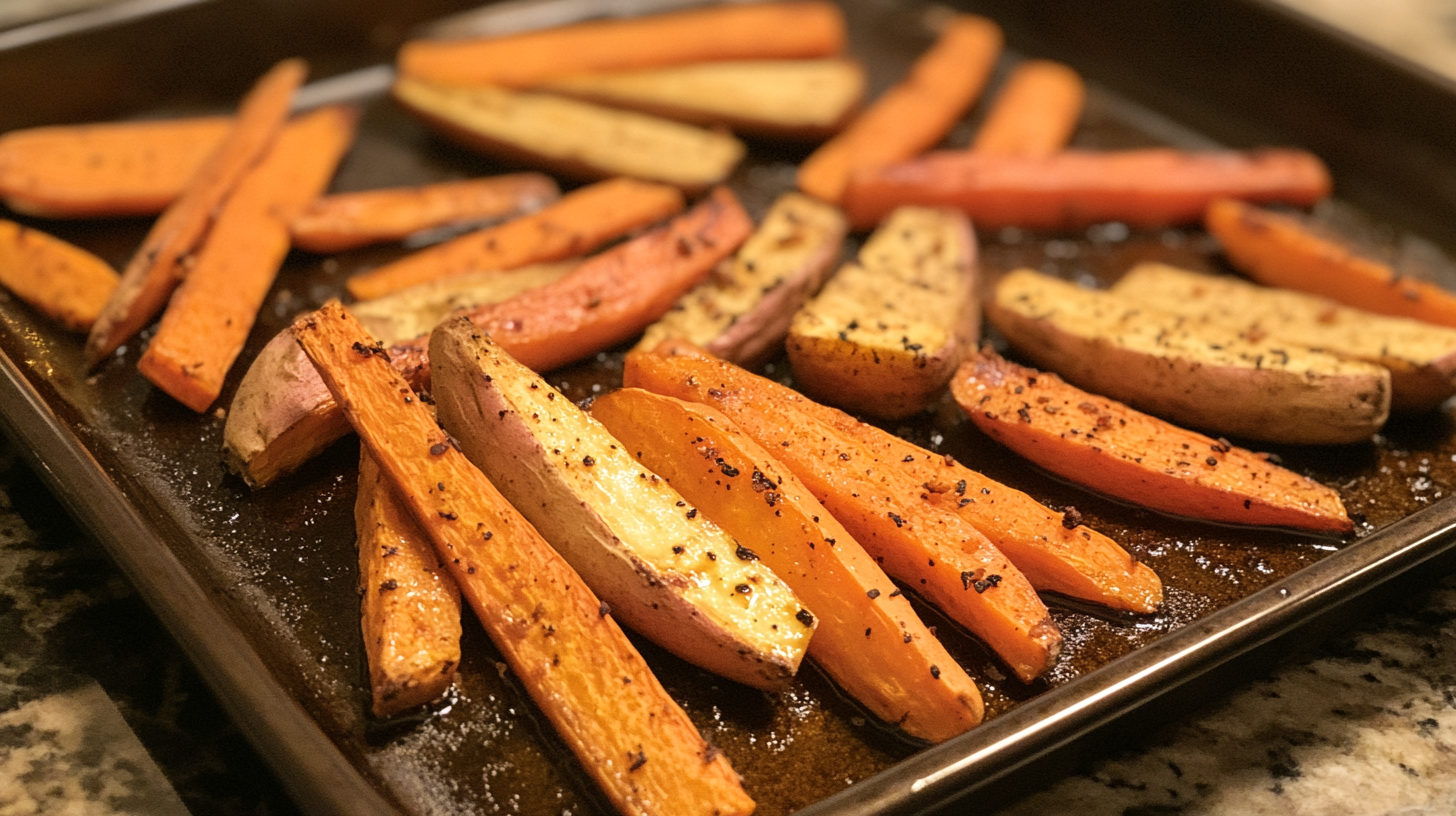 Honey Balsamic Roasted Carrots and Sweet Potatoes