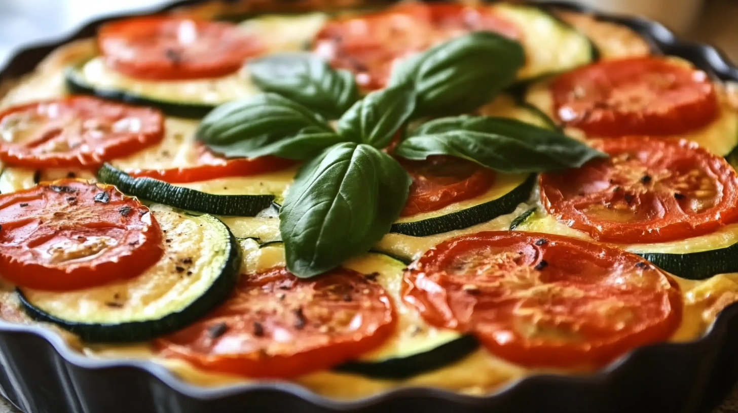 Zucchini, Tomato, and Basil Crustless Quiche