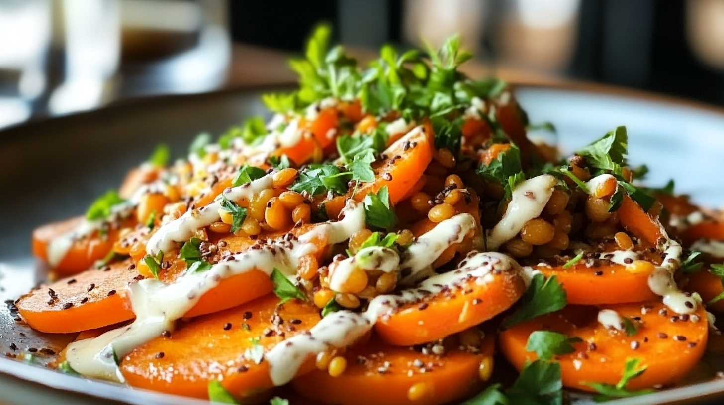 Honey-Glazed Carrot and Lentil Salad with Tahini Dressing