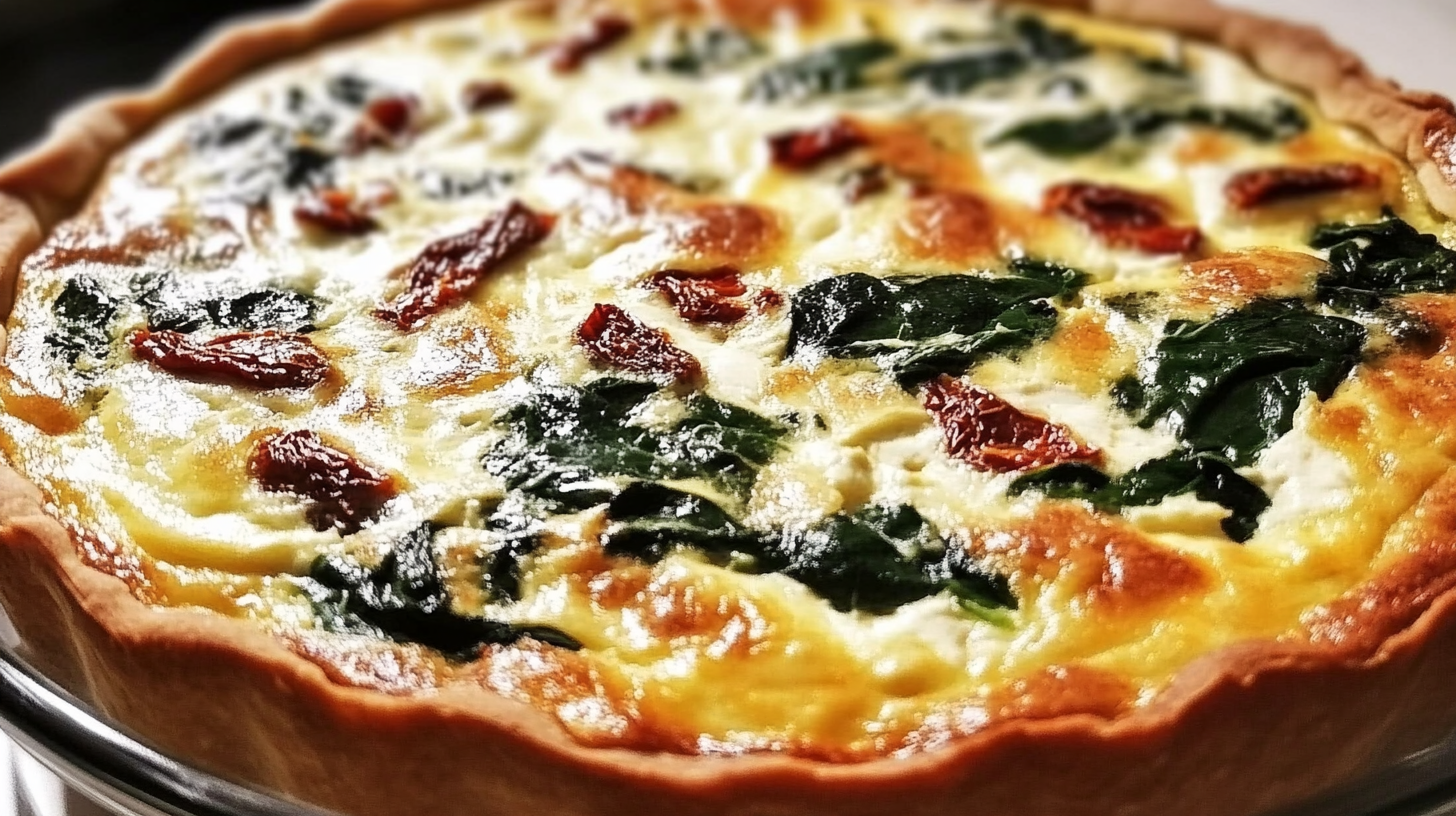 Spinach, Ricotta, and Sundried Tomato Crustless Quiche