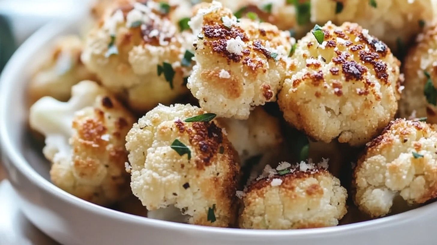 Garlic Parmesan Roasted Cauliflower Bites