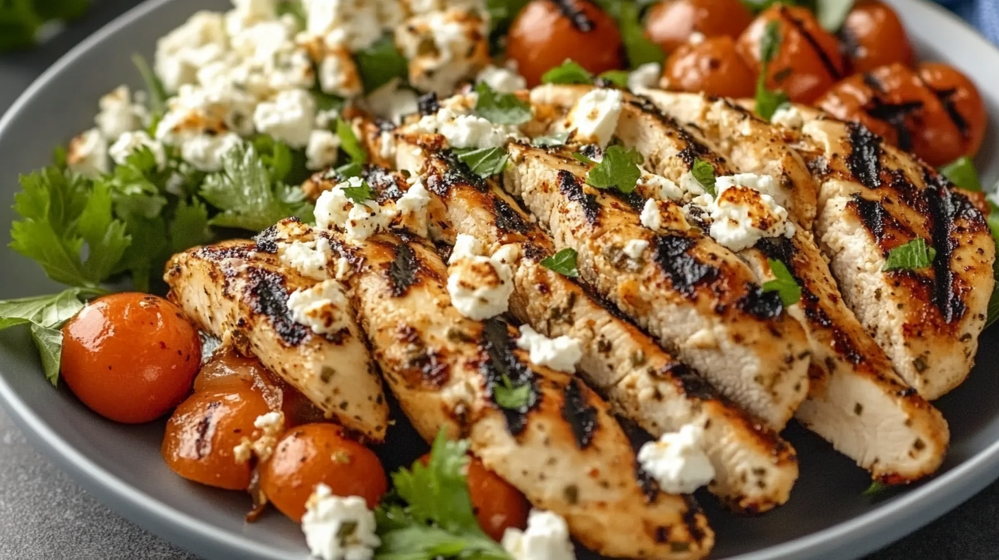 Mediterranean Grilled Chicken with Pita and Feta