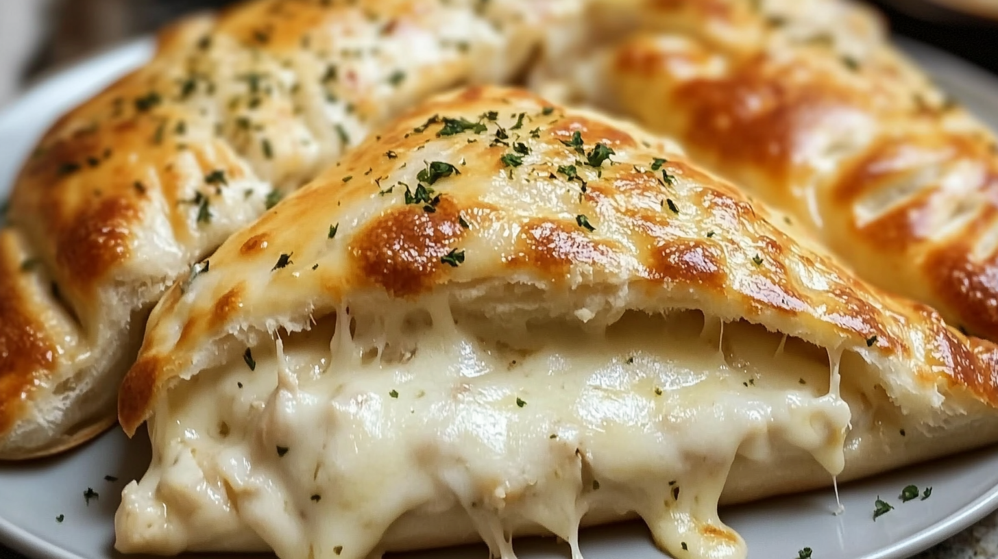 Chicken Alfredo Air Fryer Calzones