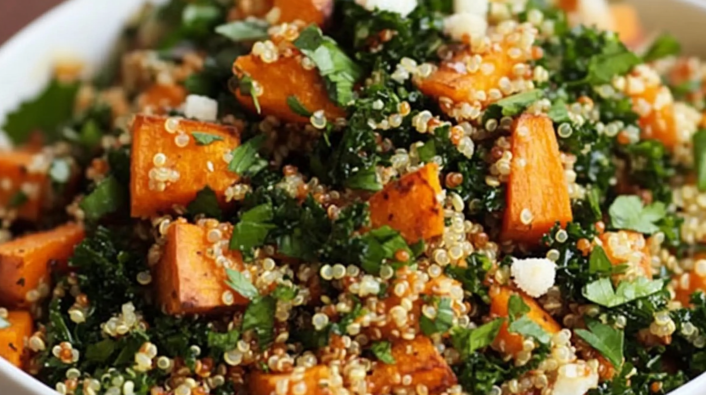 Roasted Sweet Potato and Kale Quinoa Salad