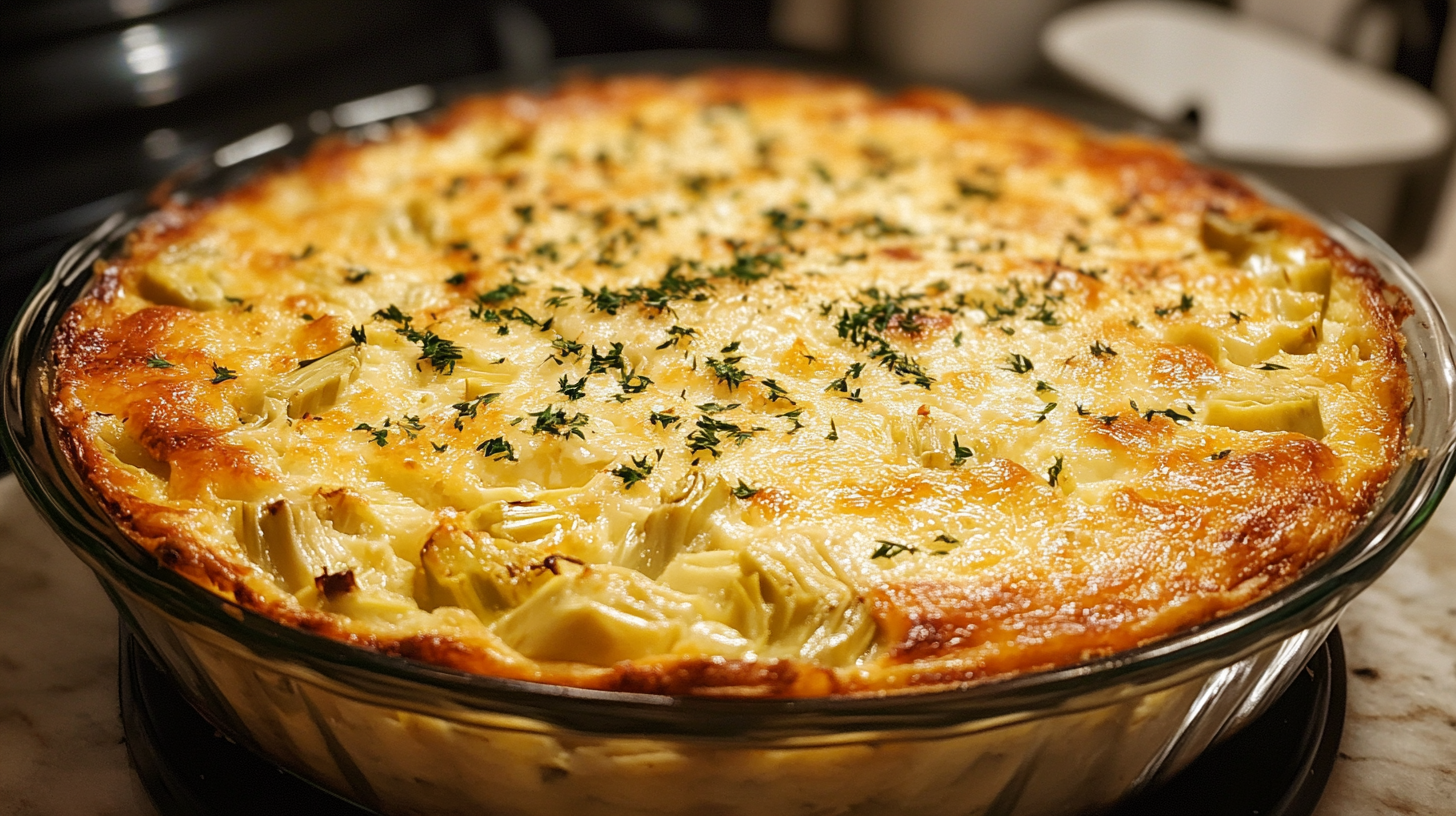 Crustless Artichoke and Parmesan Quiche recipe
