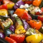 Mediterranean roasted vegetables with oregano and feta featured image