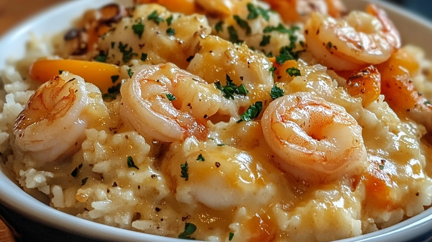 Cheesy Chicken Shrimp and Rice