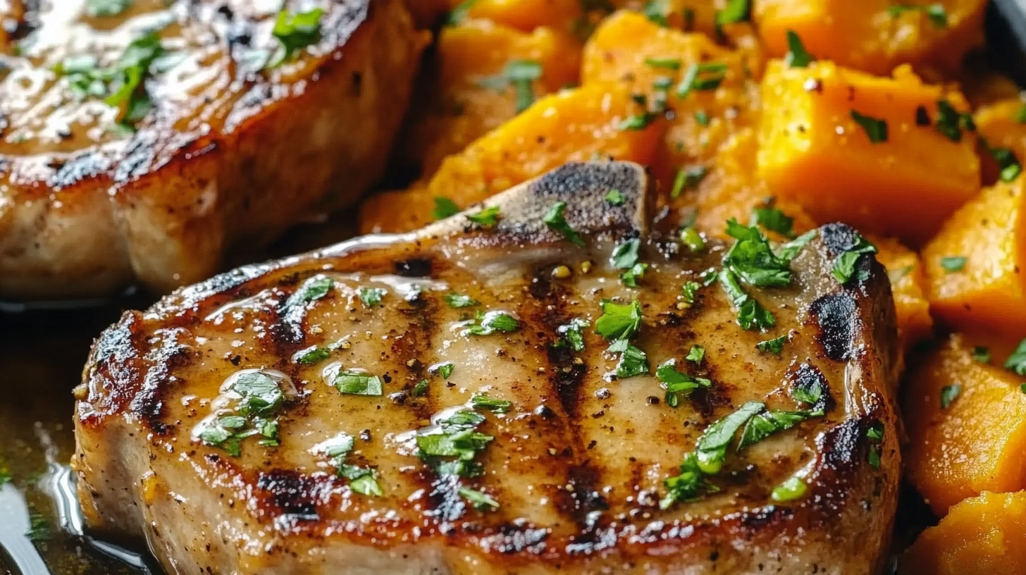 Honey Mustard Glazed Beef Chops with Sweet Potato Gratin 9 Honey Mustard Glazed Beef Chops
