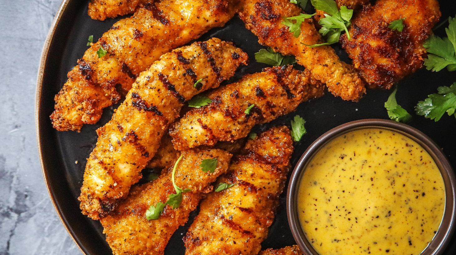 Crispy Chicken Tenders with Honey Mustard Dip