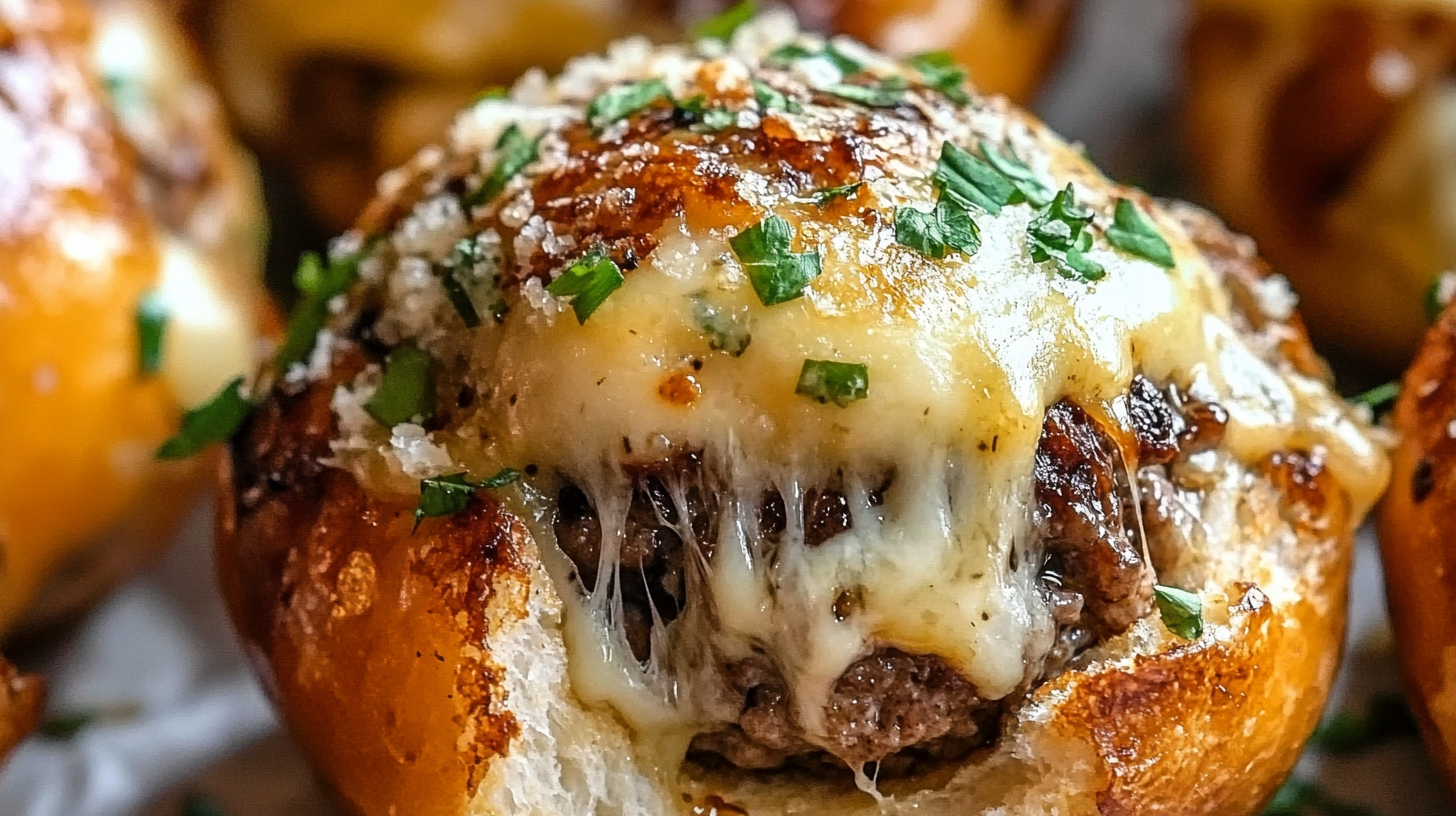 Garlic Parmesan Cheeseburger Bombs
