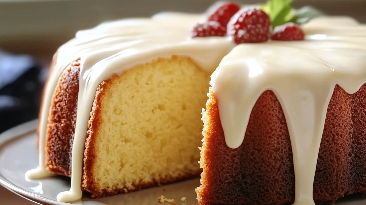 Vanilla Buttermilk Pound Cake with Cream Cheese Glaze