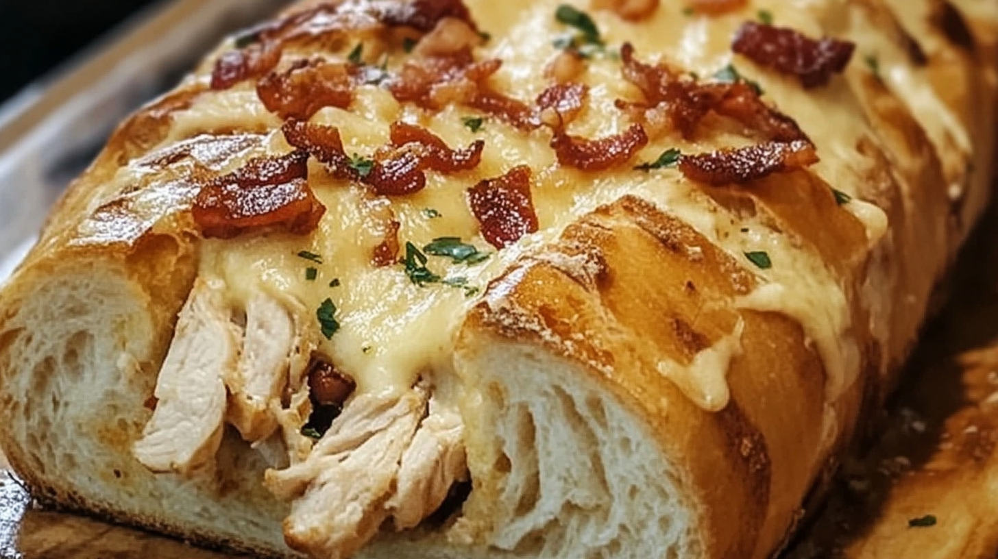 Chicken Bacon Ranch Stuffed Bread