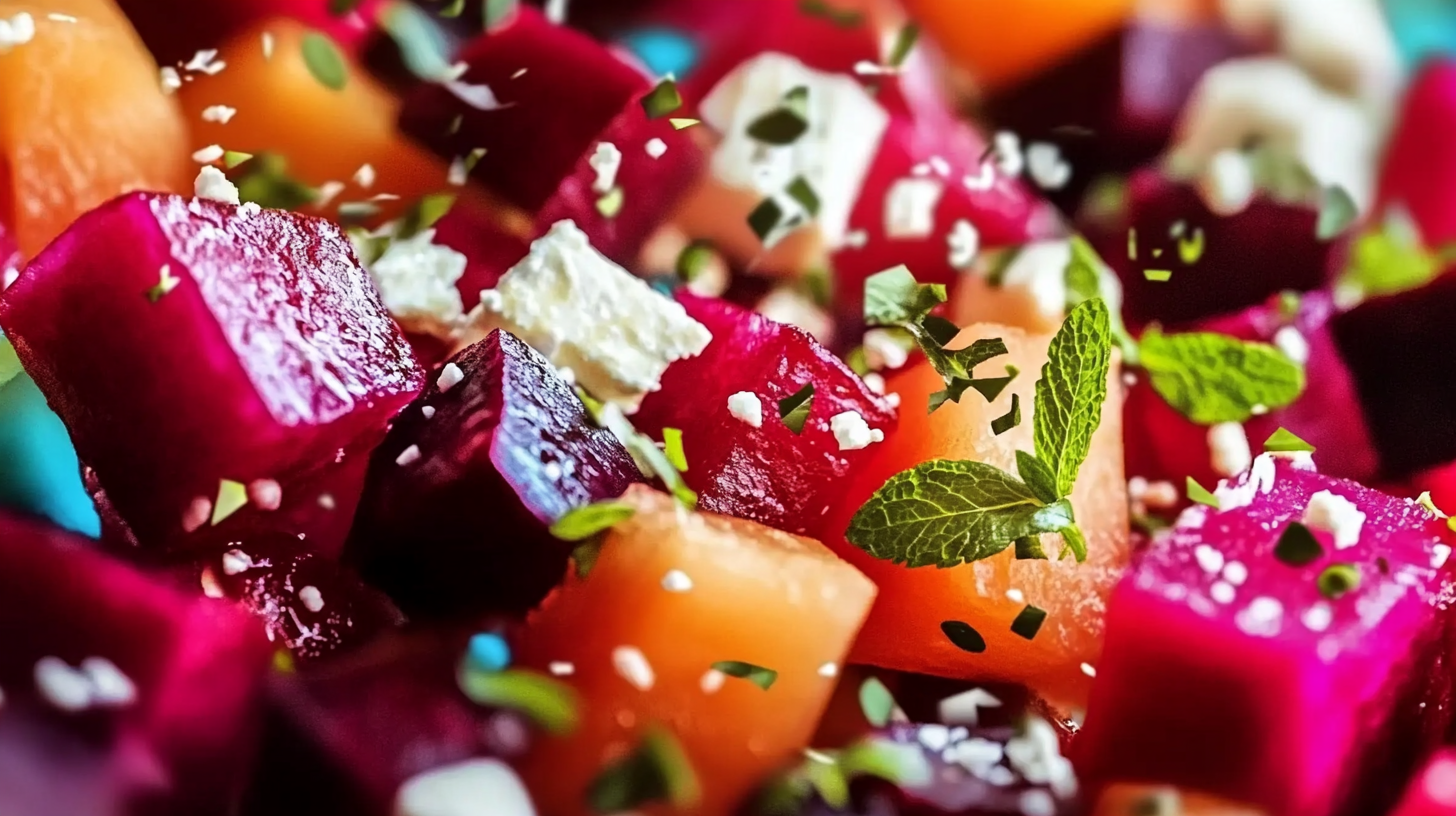 Roasted Beet and Watermelon Salad with Feta and Mint
