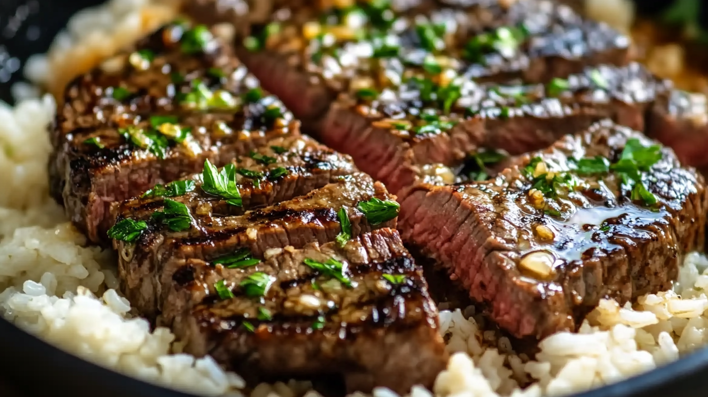 Honey Garlic Butter Steak and Rice Skillet