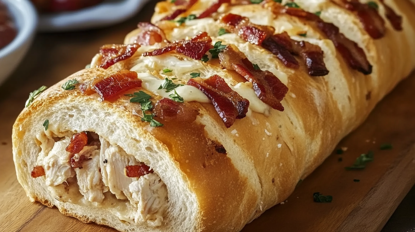 Chicken Bacon Ranch Stuffed Bread