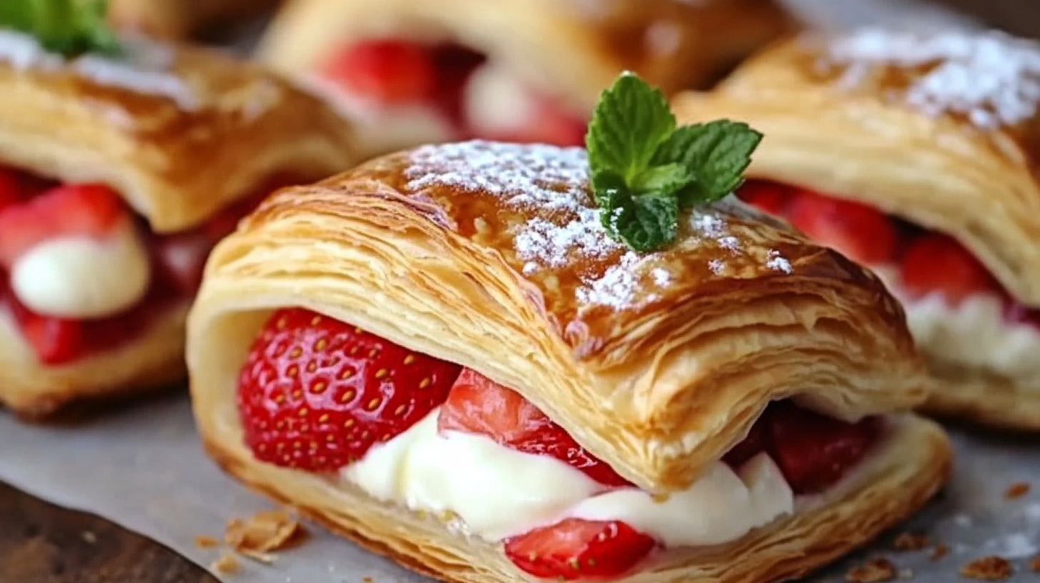 Strawberries and Cream Pastry Puffs