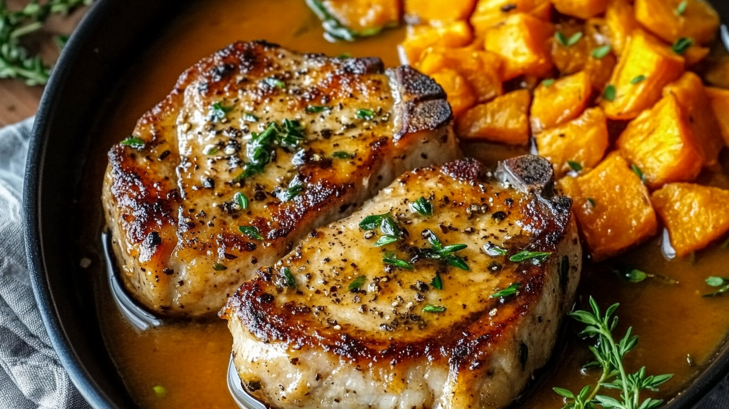 Honey Mustard Glazed Beef Chops with Sweet Potato Gratin 5 Honey Mustard Glazed Beef Chops