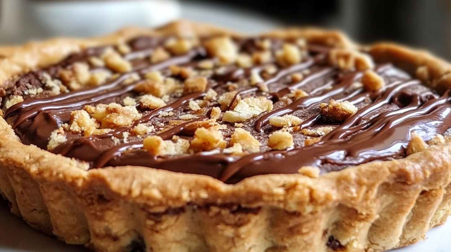 Nutella Stuffed Cookie Pie
