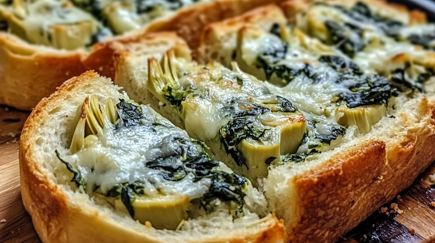 Spinach Artichoke Garlic Bread